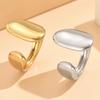 Retro Baroque-Style Open Stainless Steel Geometric Ring for Women