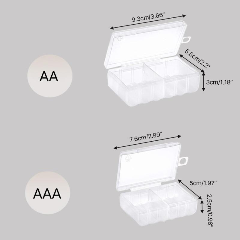Battery Box Battery Storage Solution Battery Case Container for AA/AAA Batteries for Travel and Home Use