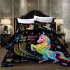 Child Bedding Set Duvet Cover With Pillowcase Prtcted Comfortable Cartoon Unicorn Kid Twin Bedding Colour Dream Cute Bed Clothes