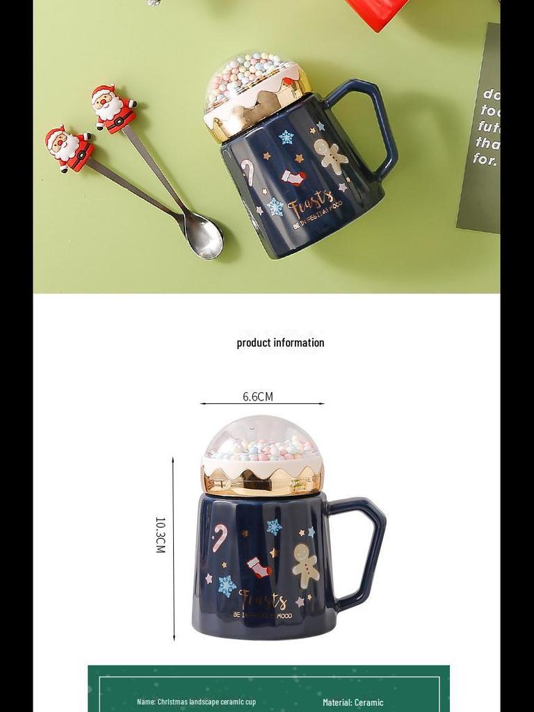 Creative Ceramic Christmas Mug with Lid: Perfect Holiday Gift Box