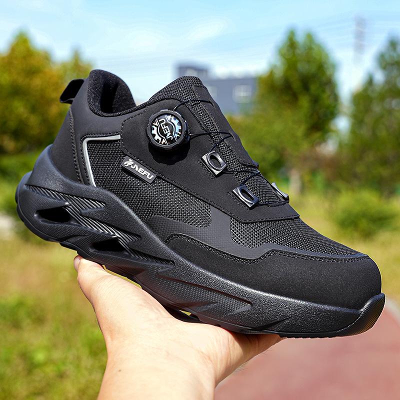 Rotating button Black Work Safety Shoes Anti-smash Anti puncture Work Sneakers Composite toe Protection Shoes Security Boots