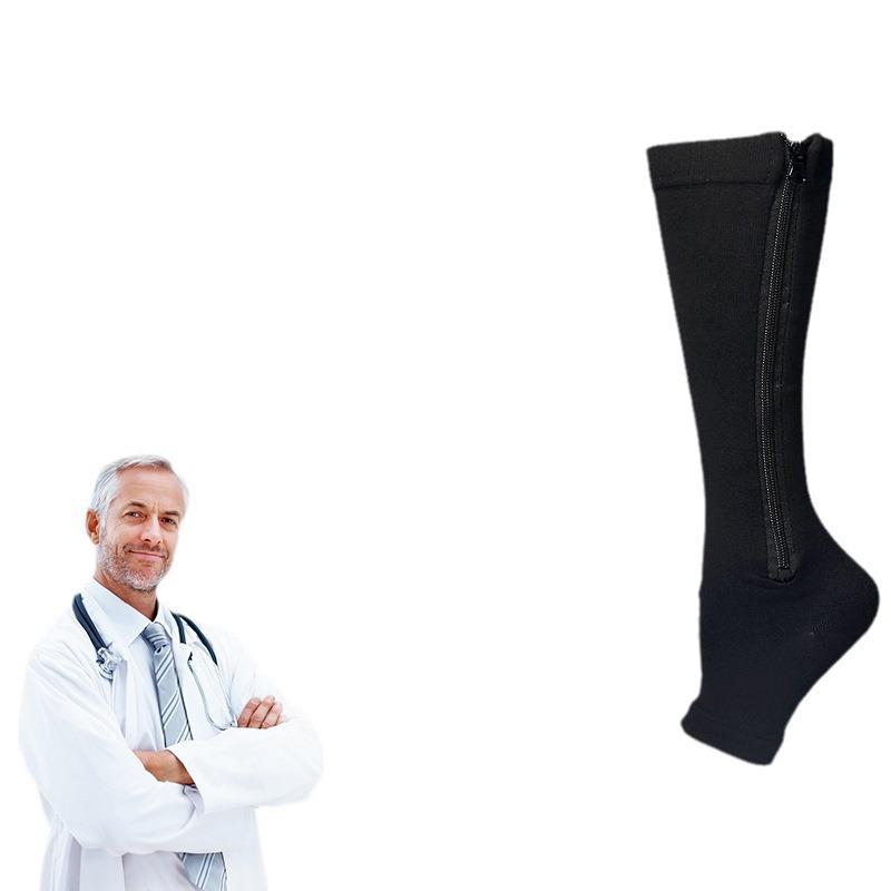 Elastic Compression Zipper Socks - Unisex Sports, Sweat-Absorbent, Beautiful Leg-Shaping Socks