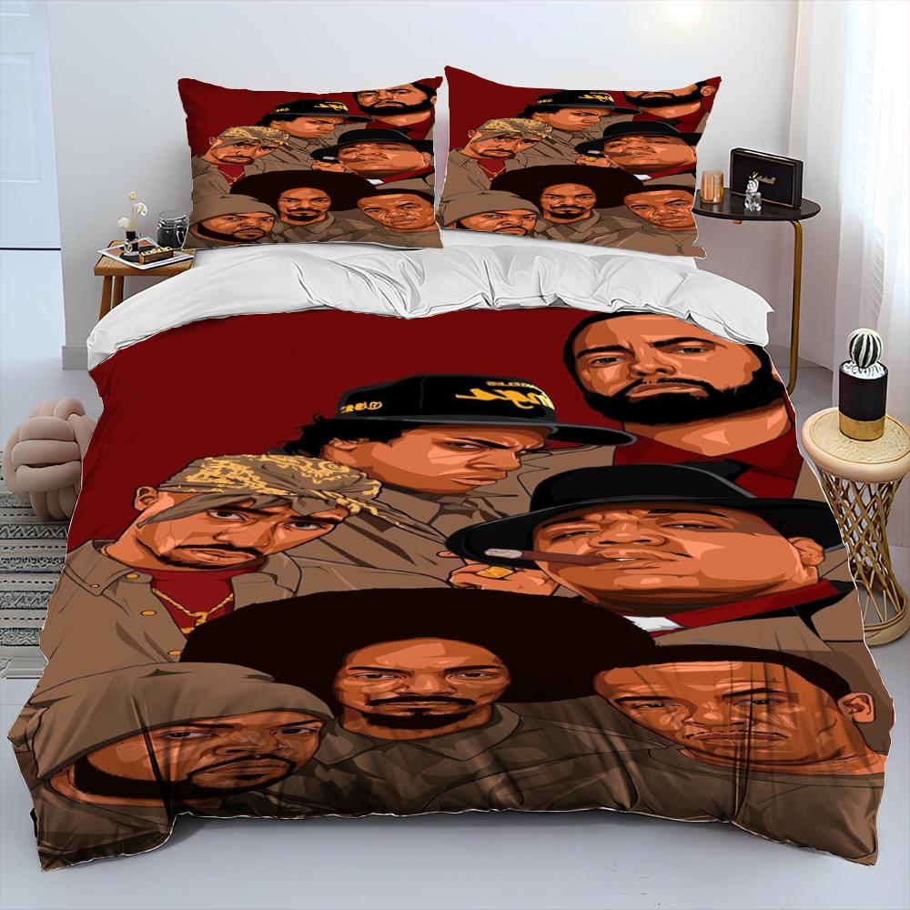 Hip Hop Art Rapper Legend Star Comforter Bedding Set,Duvet Cover Bed Set Quilt Cover Pillowcase,king Queen Size Bedding Set kids
