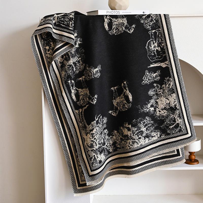 Luxury Thick Blanket Shawl Winter Warm Print Cashmere Scarf Women  New Wraps Bufanda Pashmina Female Travel Poncho Stoles