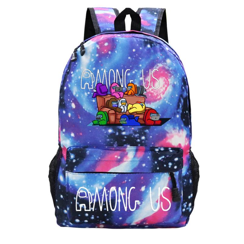 Among Us Game Merchandise Cartoon Print Student Bag + Oblique Span Bag + Shoulder Bag Combination