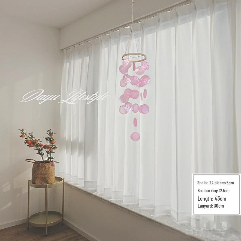 Dzwonki wietrzne w stylu INS z naturalnej muszli – dekoracja pokoju dziecięcego i sypialni, mała zawieszka, rekwizyt do fotografii, prezent urodzinowy.