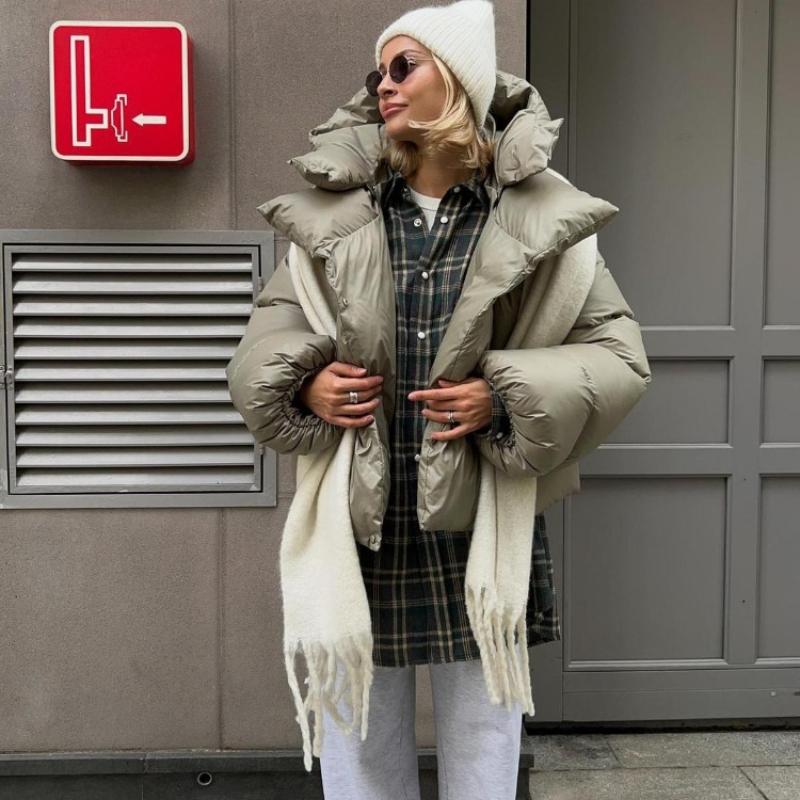 Winter Warme Baumwoll-Pufferjacken Damen Locker Parkas Mantel Vintage Brotjacke Oberbekleidung Büro Damen Gesteppte Kleidung