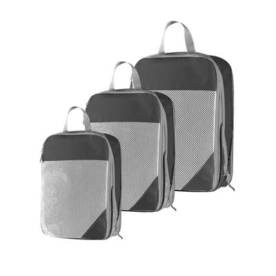 3-teiliges Reise-Organizer-Set, Aufbewahrungstasche, große Kapazität, Netztasche, komprimierbar, für Unterwäsche, Koffer, Gepäck, Verpackungswürfel, Reißverschluss