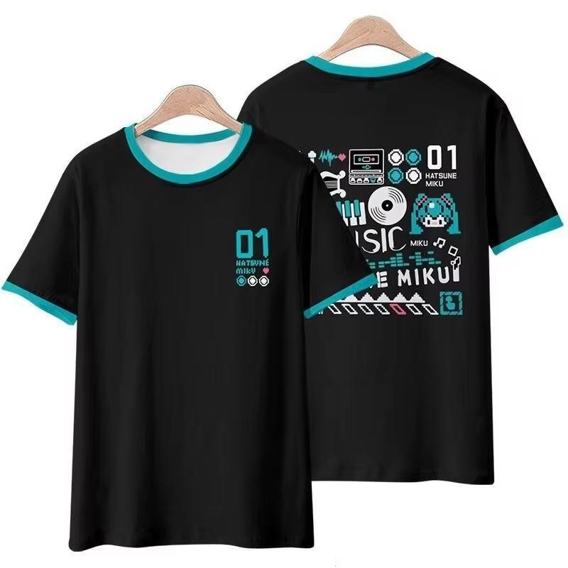 Cappelli Estivi 2026 Hatsune Miku Abbigliamento Periferico Pain Stampa 3D Manica Corta Asciugatura Rapida Traspirante Comfort T-shirt Genitore Figlio