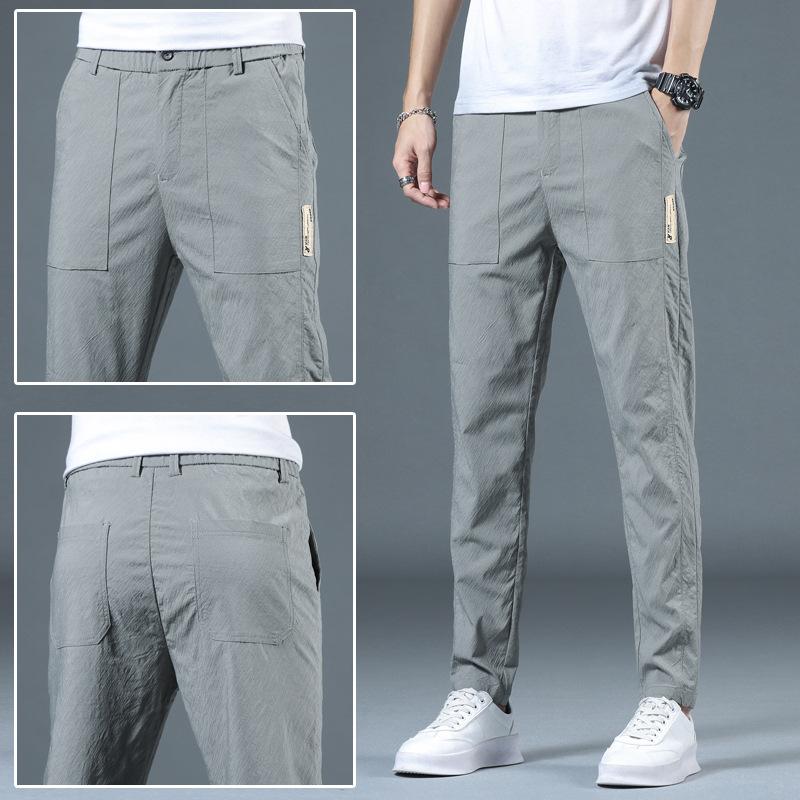 High-quality New Casual Trousers Men's Ultra-thin Slim Straight Korean Version of The Trend of Ice-silk Quick Dry Tide Men's Trousers