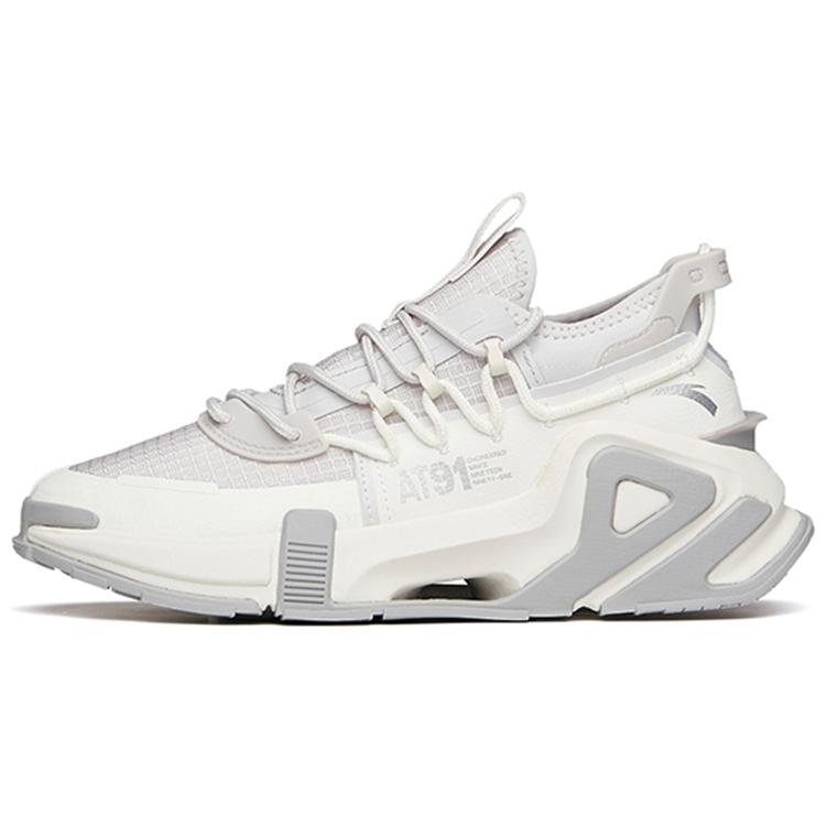 New Anta AT91 Anti-Slip Wear-Resistant Breathable Lightweight Low-Top Chunky Sneakers Women's Gray White 122148850-1
