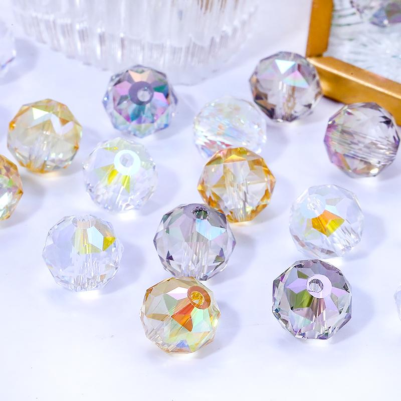 8mm/10mm Transparent Austria Crystal Glass Beads Roundle Spacer Loose Bead for DIY Bracelet Necklace Jewelry Making Accessories