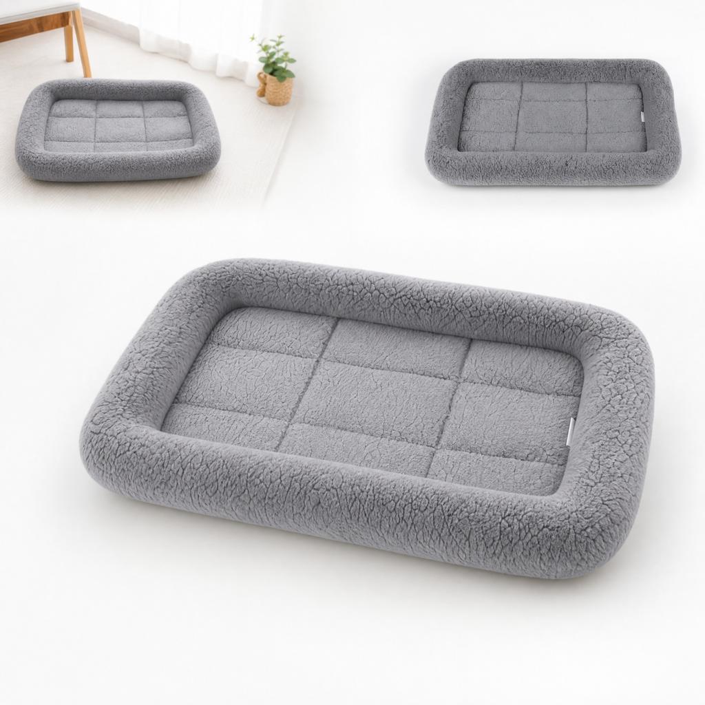 Plush Rectangular Warm Pet Bed for Cats and Dogs, Soft Indoor Sleeping