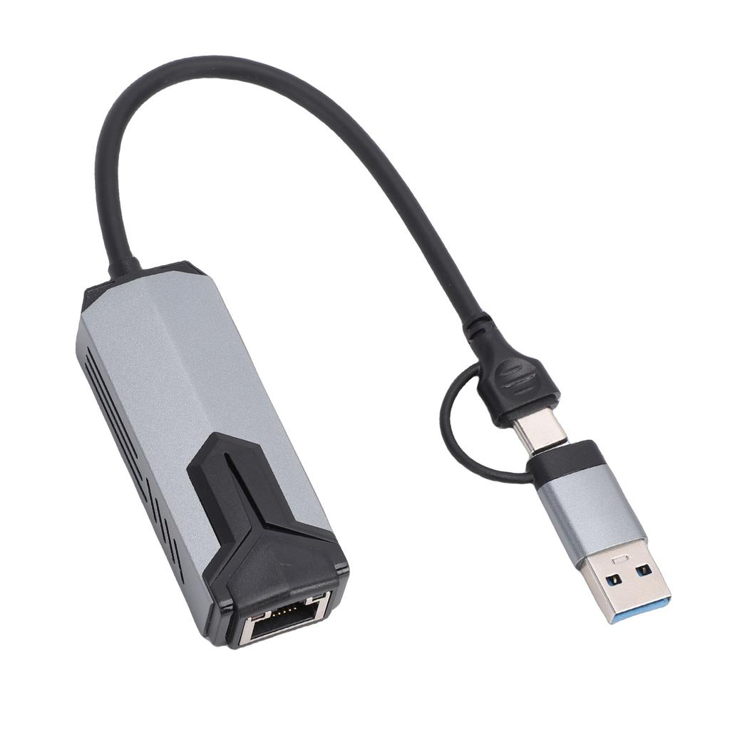 5G Ethernet Adapter Support for Windows 10 11 System High Speed Transfer USB and Type C to RJ45 Network Adapter
