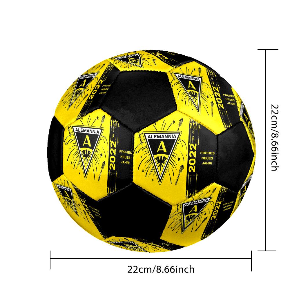 Alemannia Soccer Ball Colorful All Ages Machine Stitched PVC Competition Ready Durable High-Bounce.SIZE5