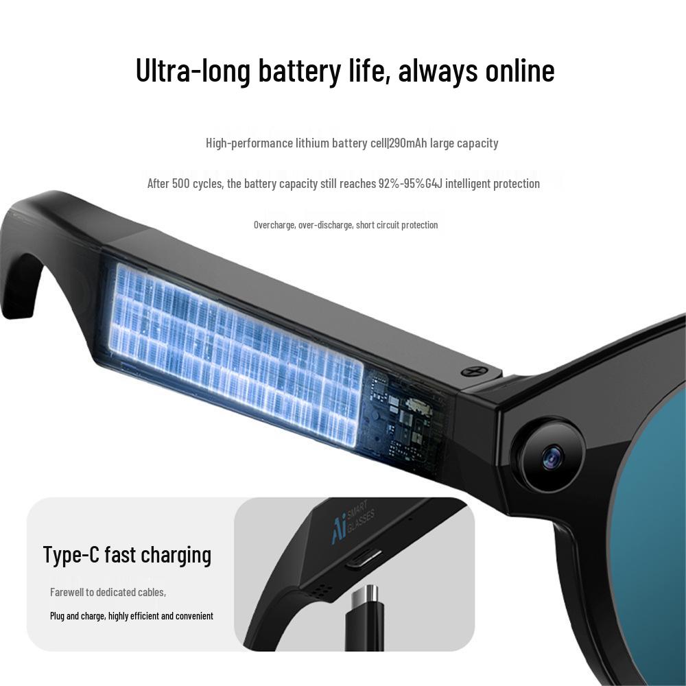M88 Smart Glasses: 2MP AI Image Recognition, Real-time Translation, HD Photography, Bluetooth Calls.