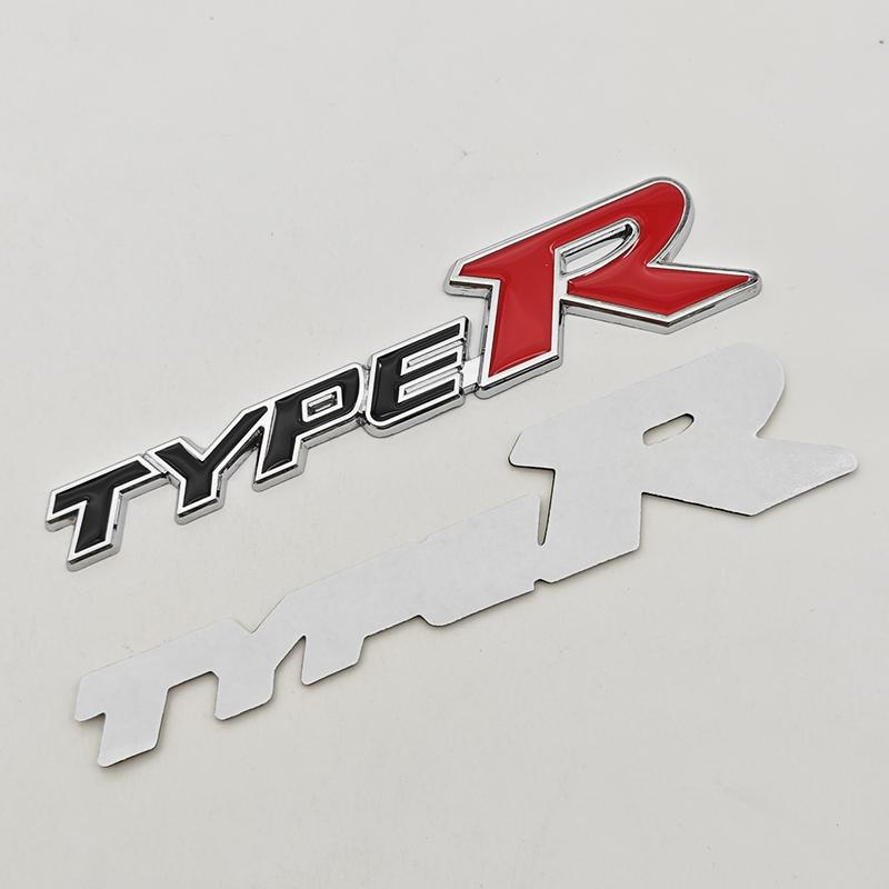 

3D Metal Type R S Logo Front Grill Badge Rear Trunk Emblem Sticker Decals For Honda Civic TYPER CRV Accord Fit Car Accessories