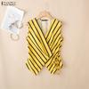Women Commute Casual V-neck Stripe Sleeveless Vest Tops