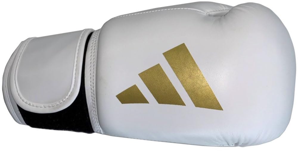 Adidas Combat Sports Boxing Speed 10oz Gloves, 50, ADISBG50, White/Gold,