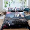 Nature River Bedding Set Starry Sky Duvet Cover Set Mountain River Forest Moon Printed Design Natural Landscape Comforter Cover