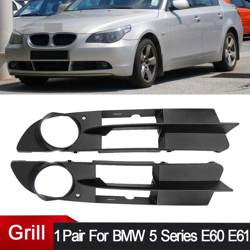 2/1Pcs Car Front Bumper Fog Light Grille Cover Left Right For BMW 5 Series E60 E61 2003-2010 51117049243 51117049244