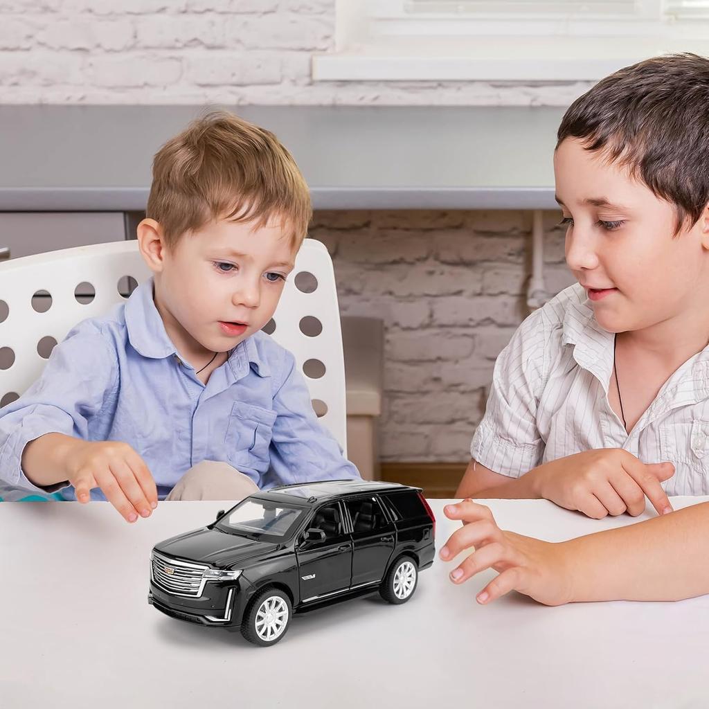 1:32 Scale Car Model Compatible for Collectible Escalade SUV Diecast Toy Vehicle, Zinc Alloy Pull Back Toy Car with Sound and Light for Adult Boys
