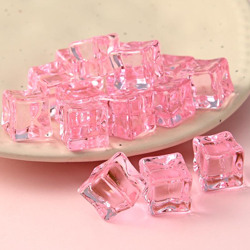 Luminous Acrylic Resin Ice Cube Castle: DIY Jewelry & Food Play Accessory, 18mm Crystal