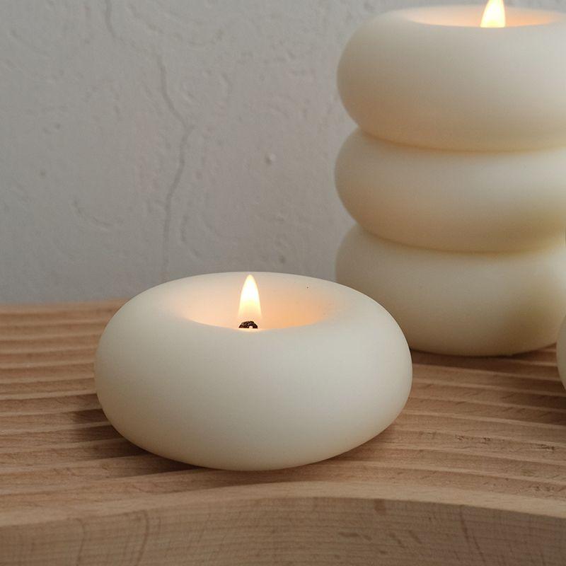 Aromatherapy Candle Round Solid Color Candle Creative Home Decoration Candle Bedroom Birthday Gift