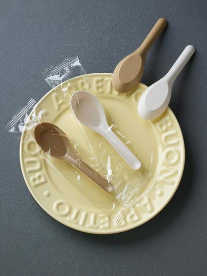 Biodegradable Rice Husk Chinese-Style Spoon: Disposable, Food-Grade for Porridge, Soup, Condiments, Dessert, and Takeout.