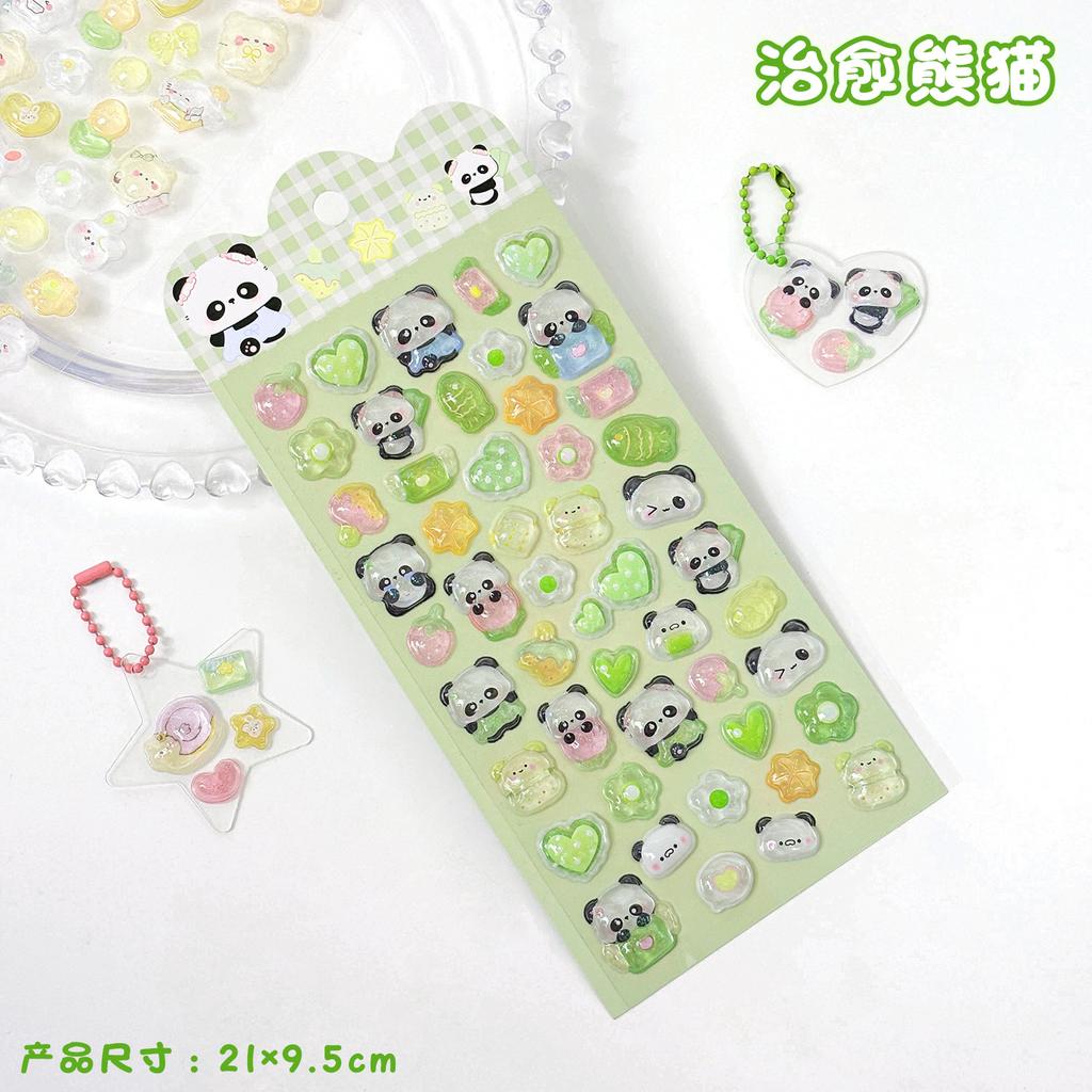Kawaii 3D Relief Cartoon Droplet Decorative Stickers Fun Collage DIY Handmade Aesthetic Stationery Stickers