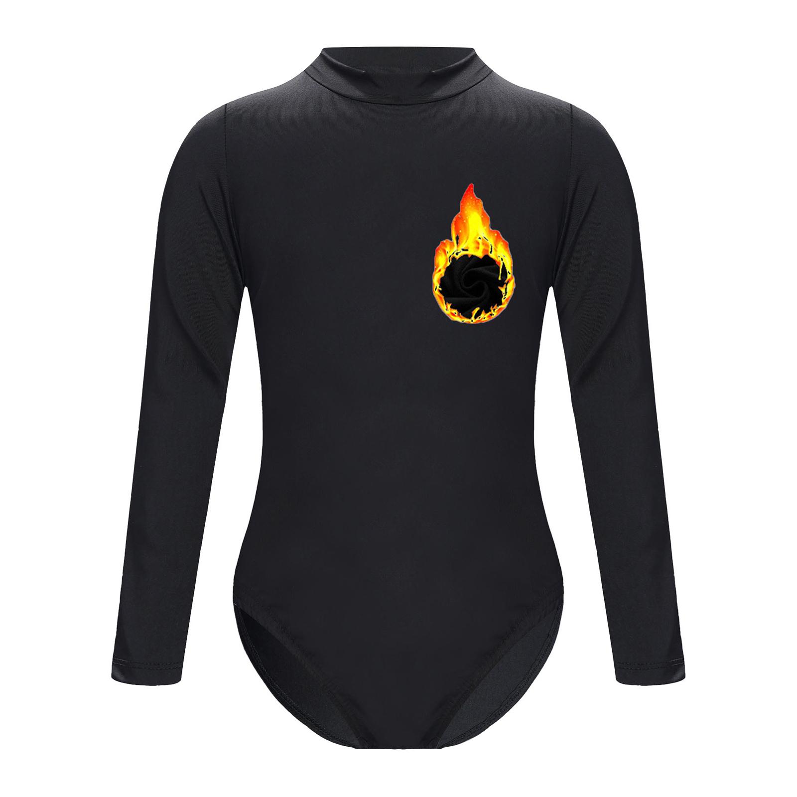 

Girls Fleece Lined Long Sleeve Bodysuit Leotard Solid Color Dance Gymnastics Ballet Warm Up 15-16 Years