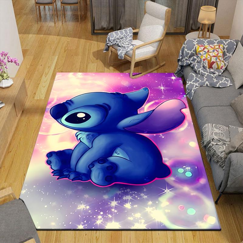 1Pc Stitch Space Adventure Rug, Office Carpet Indoor Outdoor Doormat, Non-Slip Soft, Living Room, Christmas Halloween Gift. M928630