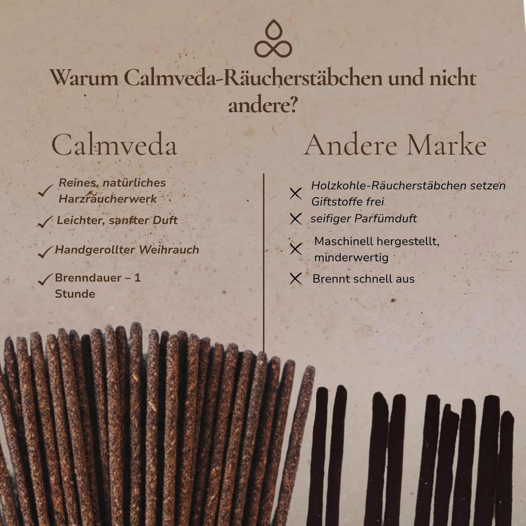 Ayurvedic Sandalwood Incense Sticks Natural - 24+ Smudge Sticks, 9 Inches