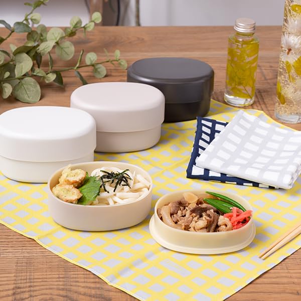 CORETARI Bento Microwave and Dishwasher Small White (Coretari) Japanese-Made Box, Two-Tier, 430ml, Safe, Oval,