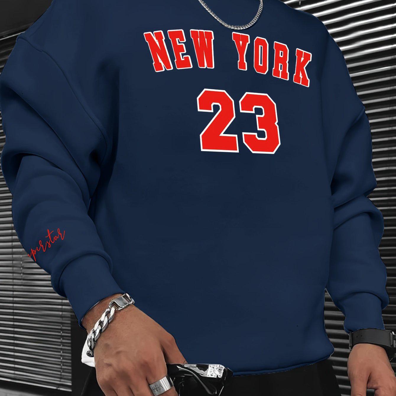 

Men s Fashion Trend Casual Long Sleeve Round Neck Pullover Hoodie with Velvet Print for Winter XXL