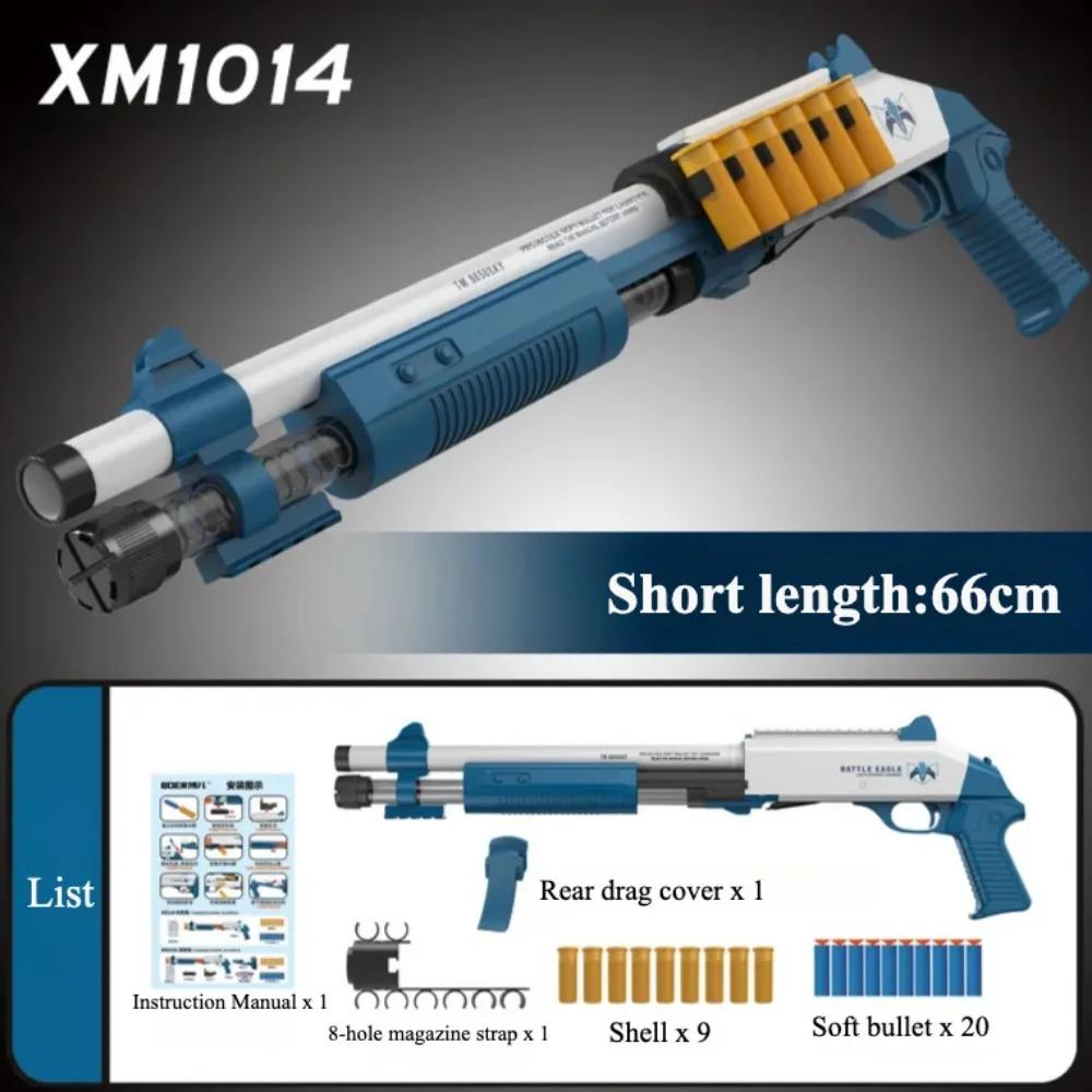 XM1014 Soft Shell Ejection Launcher Toy Rifle Gun Foam Dart Dual Nozzle Shotgun Model for Kid Adult Outdoor Game Christmas Gift