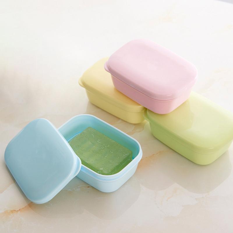 1Pc Covered Soap Box With Waterproof Seal Portable Soap Box Detachable Drain Tray And Soap Pan