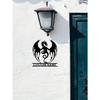 1 Pc Custom Flaming Dragon Metal Wall Art, Personalized Sign for Patio Farmhouse Decor, Weatherproof Rustproof Gift