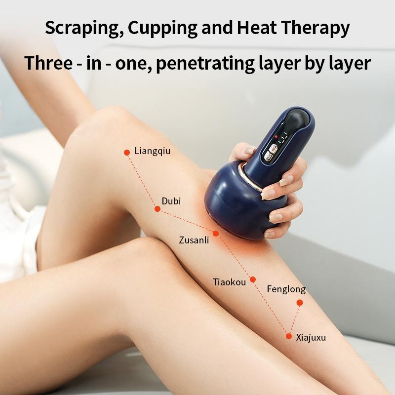 Smart Cupping Massage Machine 9 Levels Vacuum Suction Cup Chinese Meridian Cans Red Light Heating Jars Body Cellulite Scraping