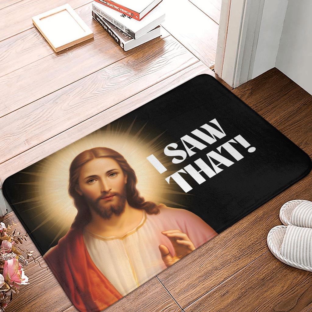 Jesus Religious Door Floor Kitchen Bathroom Mats Anti-Slip Outdoor Doormat Bedroom Balcony Entrance Carpet Rug