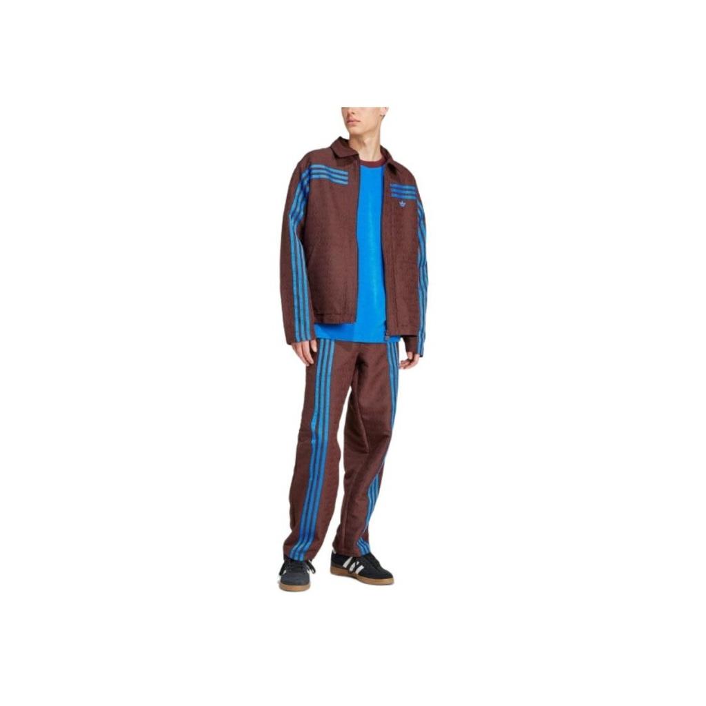 Adidas Originals 70S FW24 Printed Zip Comfortable Long Sleeve American Vintage Jacket Men Jacket Dark-Brown JN5958
