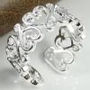 Women Fashion Gift Love Heart Adjustable Jewelry Hollow Open Ring