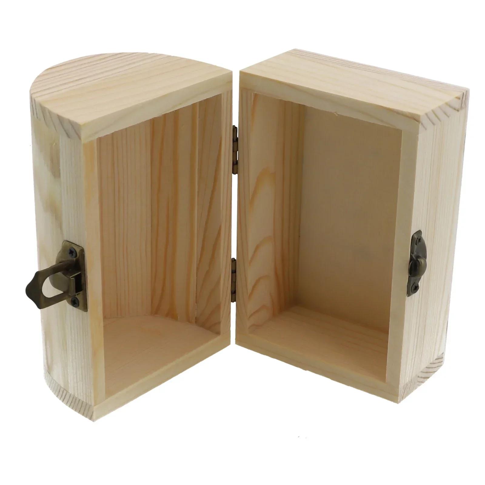 Decorate Wooden Box Wedding Wooden Arched Hinged Boxes Craft Jewellery Keepsake Pine Plain Small/Large High Quality S