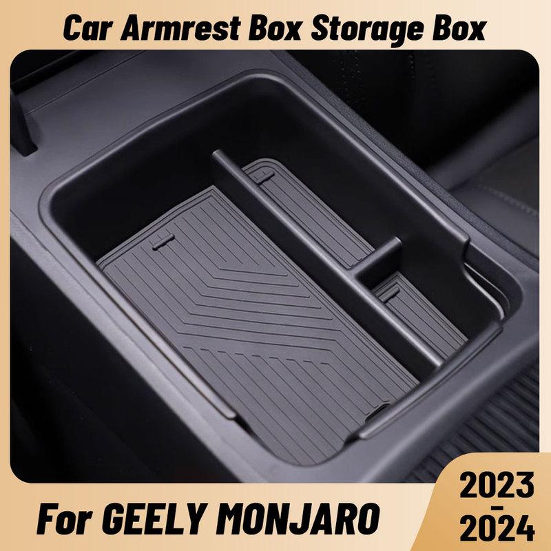 Car Armrest Storage Box Tray for GEELY MONJARO 2024 Auto Center Console Box Orgnainzer Tidy Up Interior Accessories