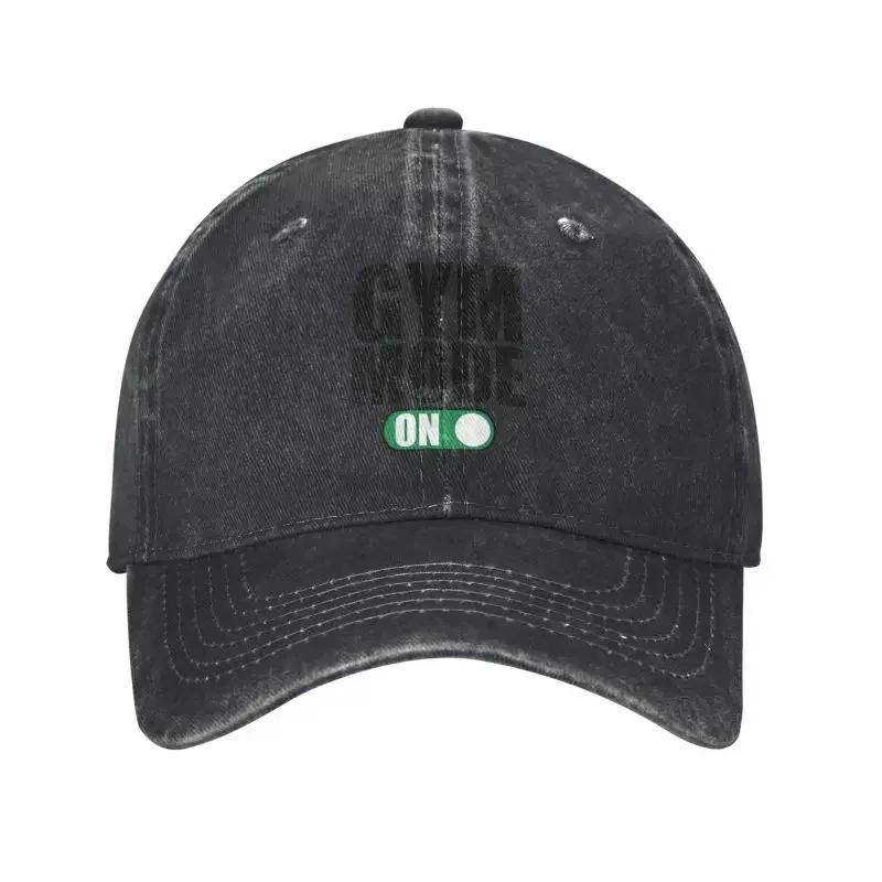 Custom Cool Cotton Sport Fitness Gym Mode On Baseball Cap for Unisex WoUnisex Adjustable Adult Dad Hat Spring