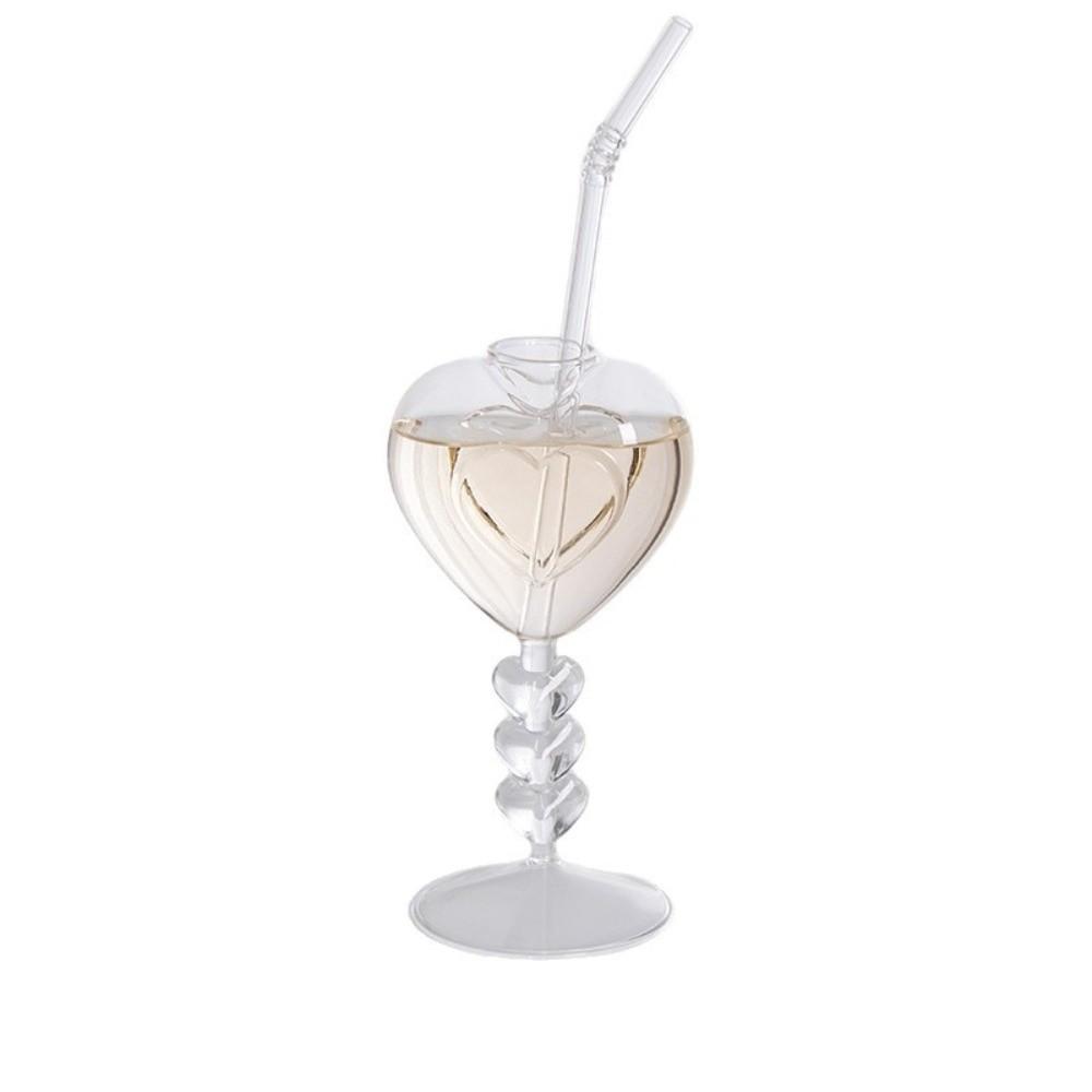 Transparent Heart Shaped Glass Large Capacity Juice Drink Glass Unique Cocktail Glasses Pub