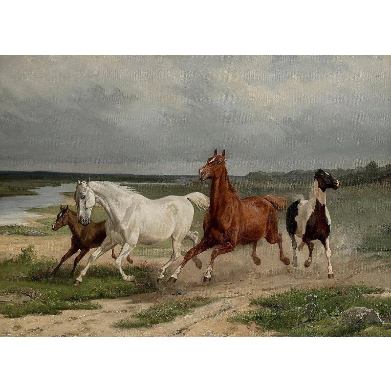 Vintage Rustic Country Horse Mountain Forest Lakescape Art Posters Canvas Painting Wall Prints Pictures for Farmhouse Home Decor