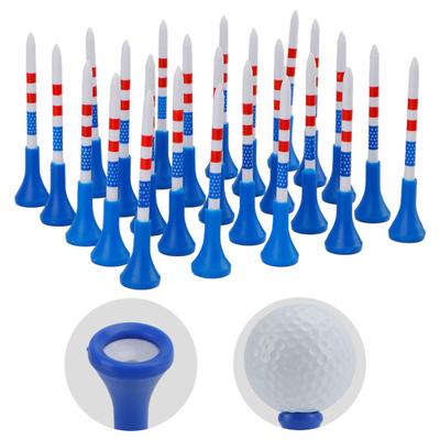 10/20/50 Pcs Golf Tees Unbreakable Plastic Golf Tees Reduces Friction Side Spin Golf Accessories USA Flag Pattern Long Golf Tees Bulk