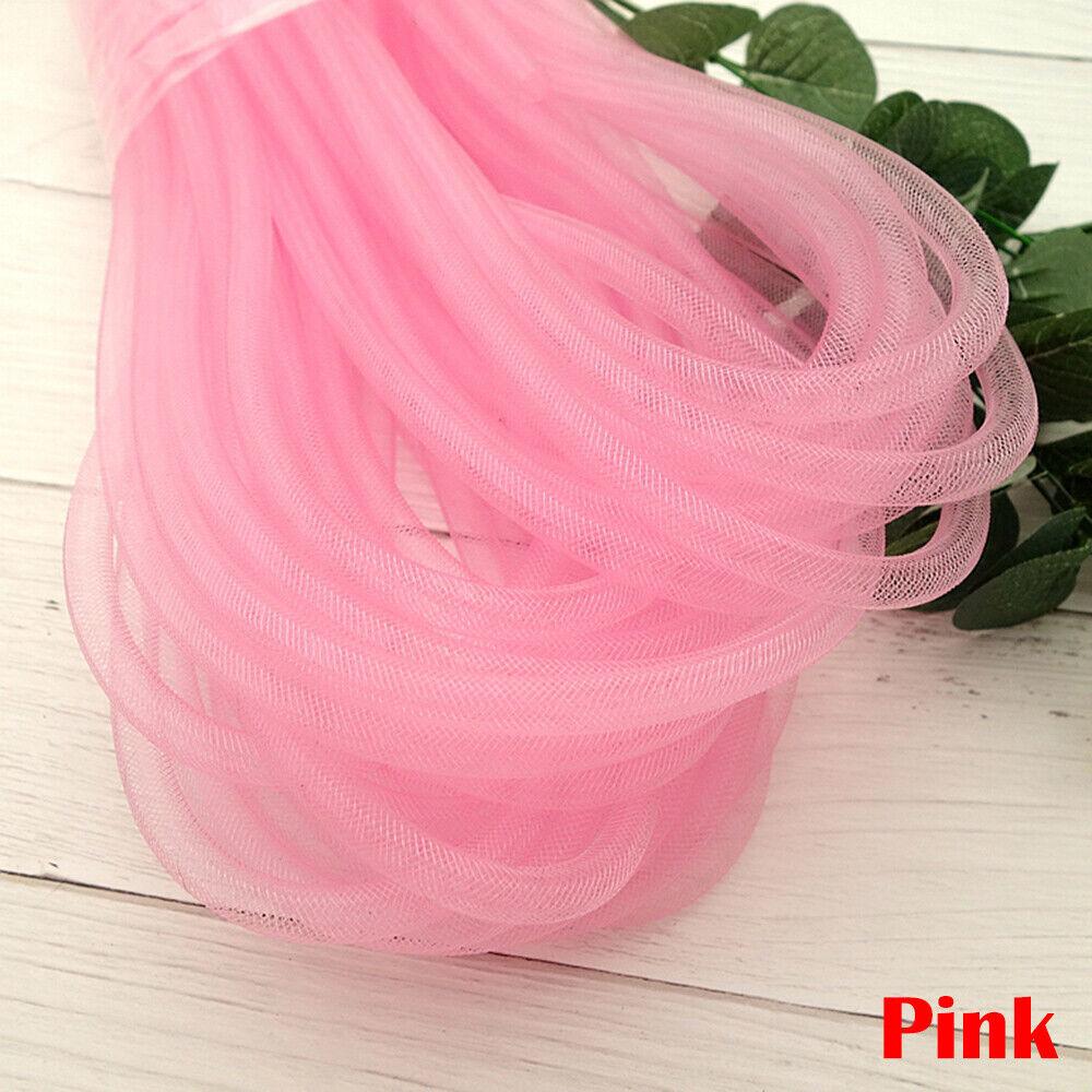 

10M Mesh Tube Ribbon Tubing Hair Design Christmas Holiday Wreath Crafts Tubular Horsehair Crinoline Tube Crin net accessories 6MM