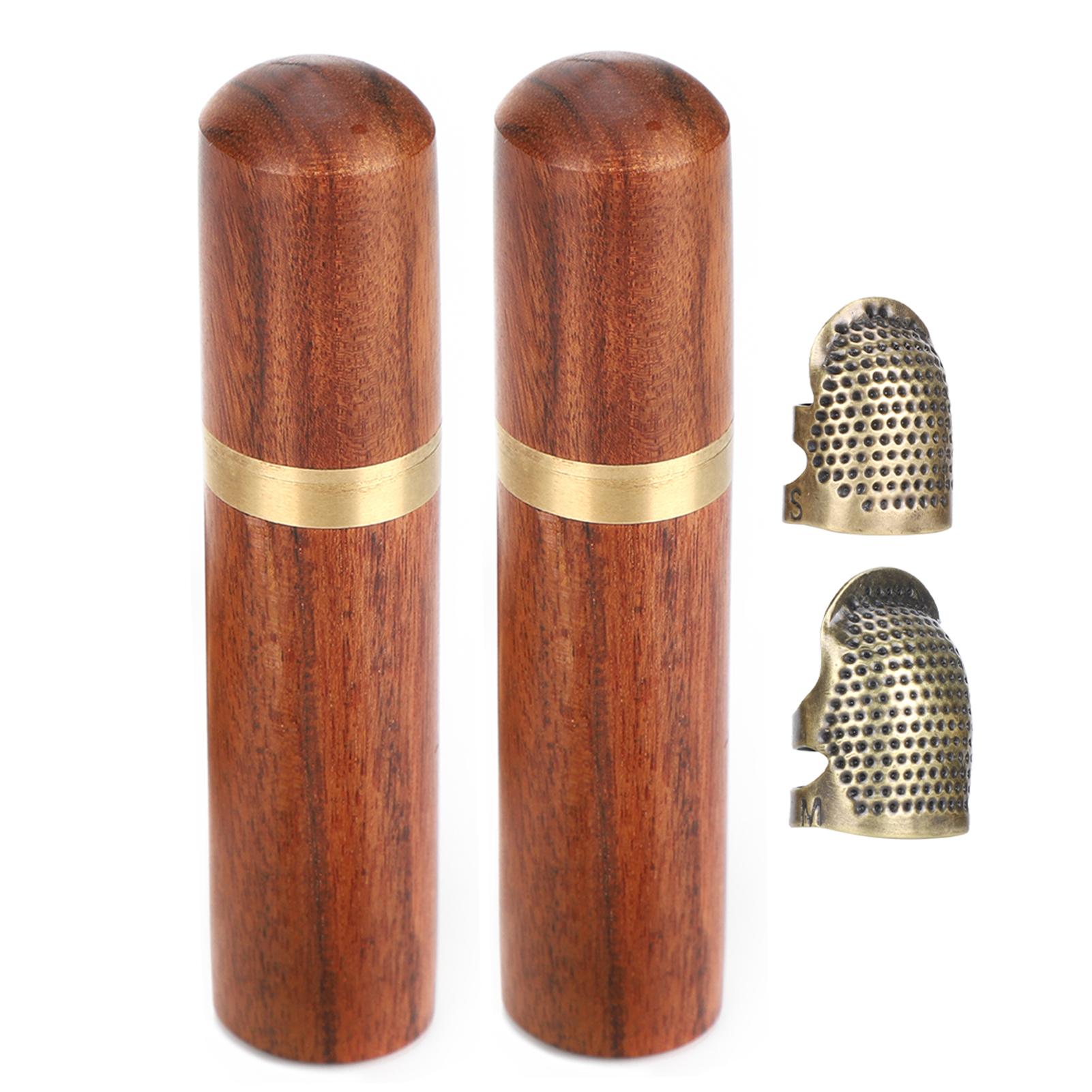 

Sewing Tools Kit Double Hole Needle Hand Working Metal Long Nail Thimble Combination